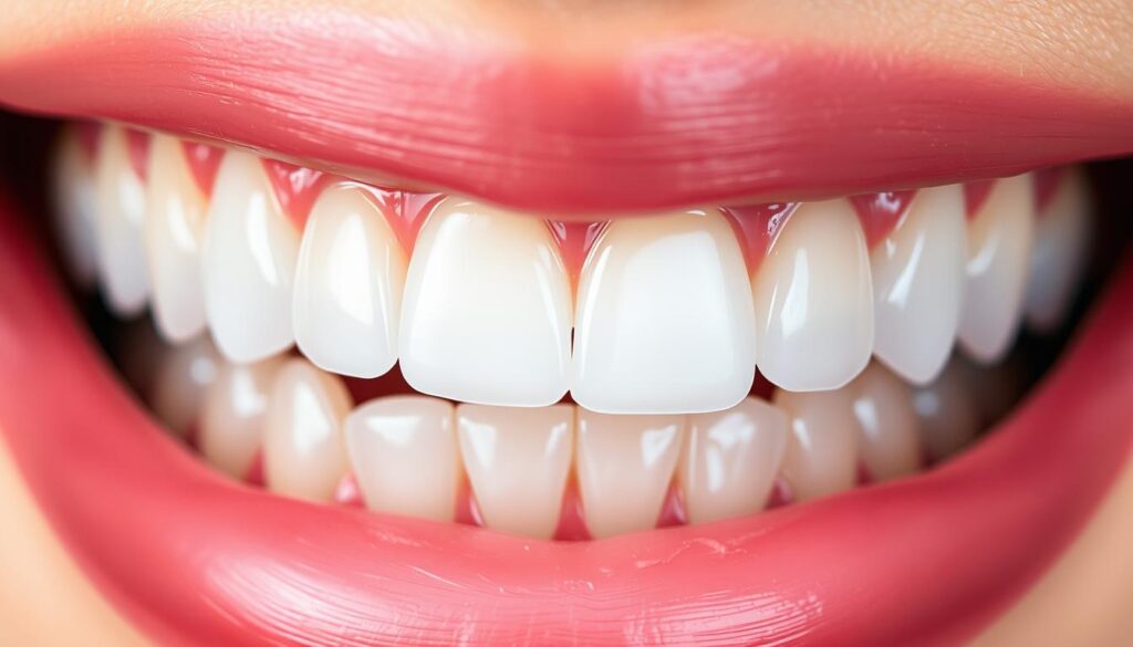 A close-up view of teeth being straightened with Invisalign clear aligners. The teeth are partially visible, with the aligners seamlessly integrated, creating a subtle yet effective realignment. The lighting is soft and diffused, highlighting the translucent nature of the aligners. The background is blurred, keeping the focus on the dental work. The overall mood is one of precision, comfort, and the gradual transformation of the patient's smile.