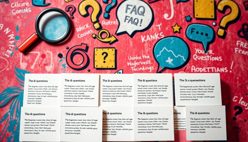 Frequently Asked Questions: a vibrant, textured background featuring a collage of inquisitive icons, including a magnifying glass, a question mark, and a speech bubble. In the foreground, a neatly organized grid of informative cards, each showcasing a concise FAQ in a clean, legible font. Soft, directional lighting casts subtle shadows, adding depth and a sense of depth. The overall composition evokes a sense of clarity, accessibility, and a welcoming invitation to explore the most common queries. Captured with a wide-angle lens to provide a comprehensive overview, this image aims to visually represent the "Frequently Asked Questions" section of the article. Frequently Asked Questions: a vibrant, textured background featuring a collage of inquisitive icons, including a magnifying glass, a question mark, and a speech bubble. In the foreground, a neatly organized grid of informative cards, each showcasing a concise FAQ in a clean, legible font. Soft, directional lighting casts subtle shadows, adding depth and a sense of depth. The overall composition evokes a sense of clarity, accessibility, and a welcoming invitation to explore the most common queries. Captured with a wide-angle lens to provide a comprehensive overview, this image aims to visually represent the "Frequently Asked Questions" section of the article.
