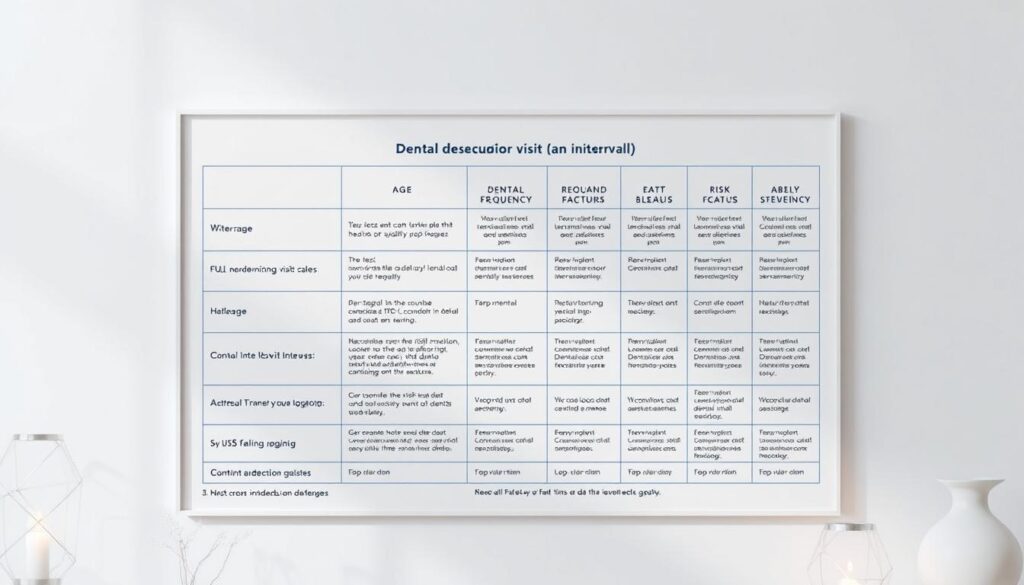 Visit frequency recommendations chart
