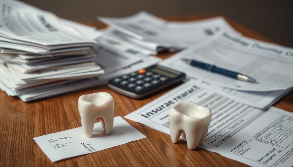 A stack of medical bills, receipts, and insurance documents scattered on a wooden table, highlighting the financial burden of dental repairs. Soft, diffused lighting casts a pensive mood, while a broken tooth model sits prominently in the foreground, serving as the focal point. The middle ground features a calculator and a pen, symbolizing the calculations and decision-making process. The background blurs into a muted, neutral palette, allowing the central elements to take center stage and convey the essence of the "Insurance Coverage for Dental Repairs" topic. A stack of medical bills, receipts, and insurance documents scattered on a wooden table, highlighting the financial burden of dental repairs. Soft, diffused lighting casts a pensive mood, while a broken tooth model sits prominently in the foreground, serving as the focal point. The middle ground features a calculator and a pen, symbolizing the calculations and decision-making process. The background blurs into a muted, neutral palette, allowing the central elements to take center stage and convey the essence of the "Insurance Coverage for Dental Repairs" topic.